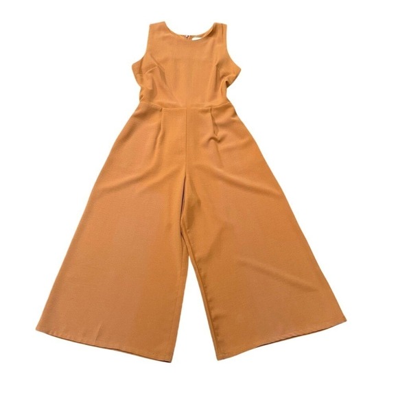 Everly Women's Size M Jumpsuit‎ / Romper in Burnt Orange Color Tie Waist Tank - Picture 2 of 8